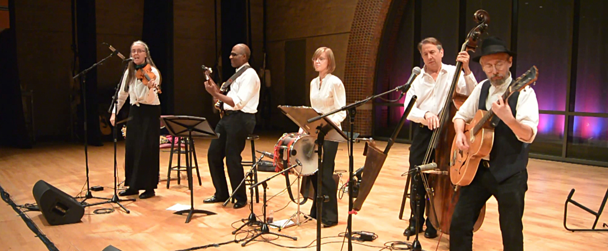 Hi-Dukes on concert stage as a quintet in St. Louis. Click for more information on our concert and festival programs.