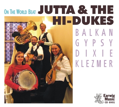 Jutta & the Hi-Dukes (tm) Earwig Music CD 6901 front cover.
Photo © 2011 Modal Music, Inc. (tm) All rights reserved.